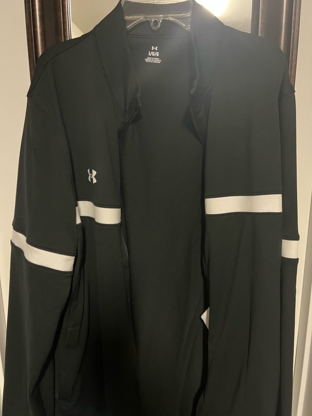 Under Armour Black Performance Jacket with White Accent Stripes